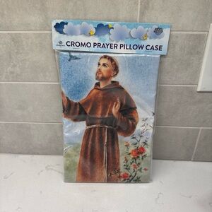 New in package Cromo Prayer Pillow Case with Saint Francis Design